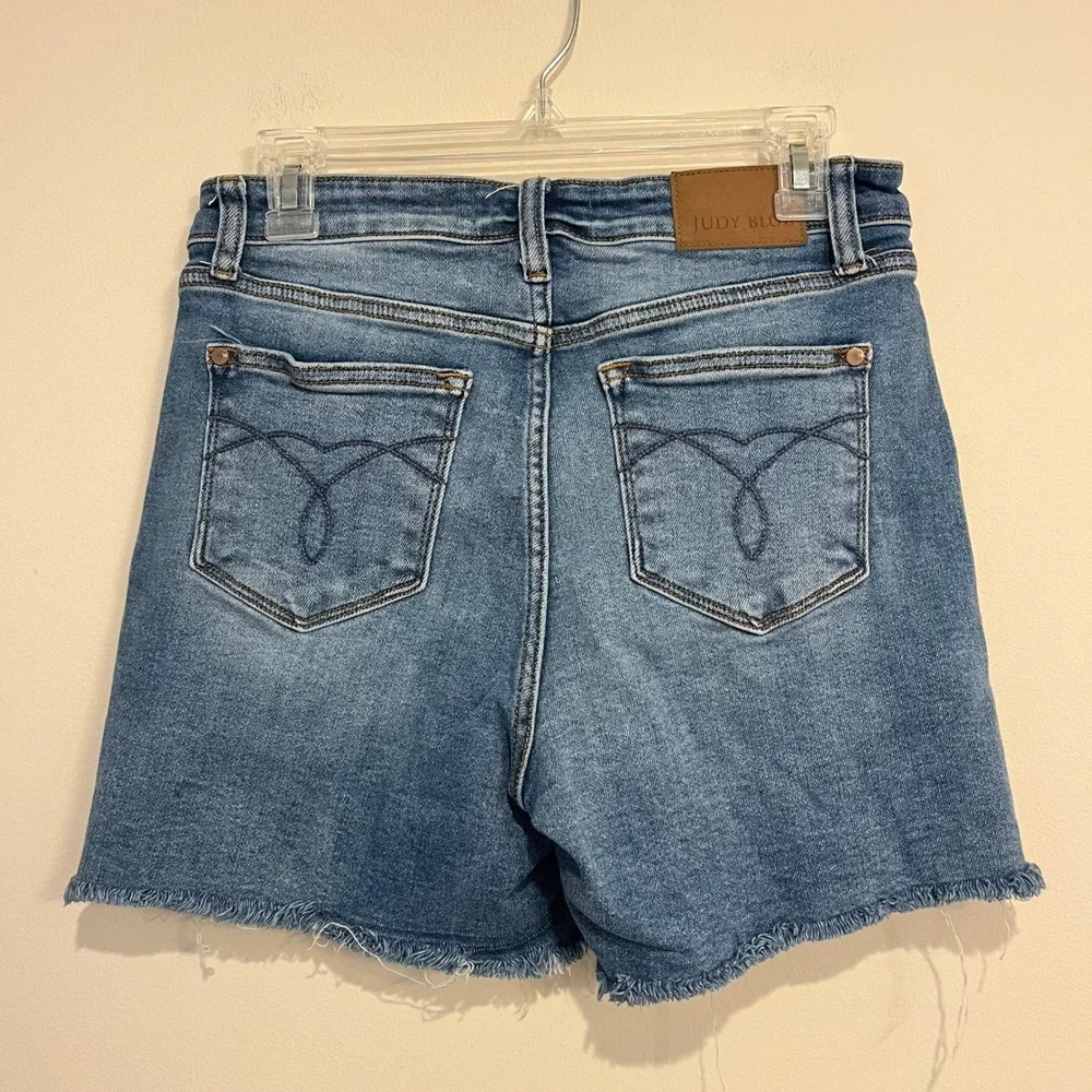 Judy Blue Jean Shorts Cutoff Blue Stretch Denim Size large